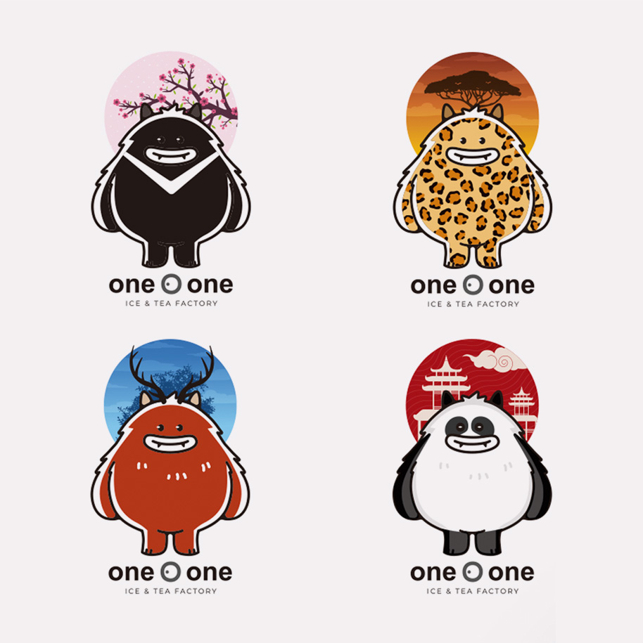 One O One — Personajes y logos